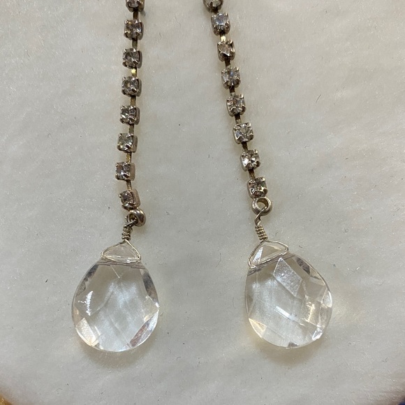 Jewelry - Vintage Dangle Rhinestone Pierced Earrings